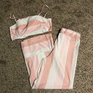 Striped two piece outfit